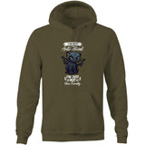 Antisocial Cat Monster AS Colour Stencil - Pocket Hoodie Sweatshirt Ogo Merch