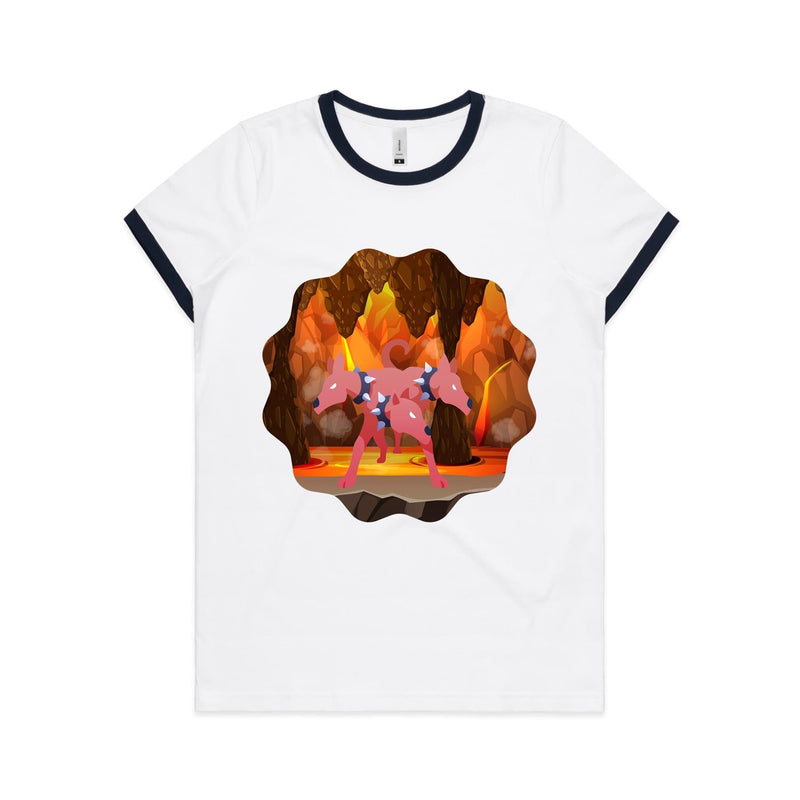 Lava Cerberus AS Colour Women's Ringer Tee Ogo Merch