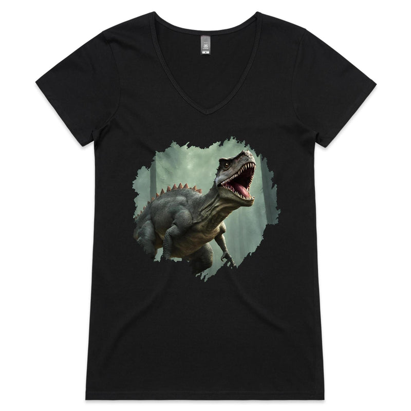T Rex AS Colour Bevel - Womens V-Neck T-Shirt Ogo Merch
