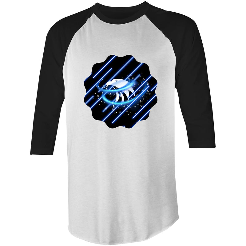 Blue Swirl Eagle AS Colour Raglan - 3/4 Sleeve T-Shirt Ogo Merch