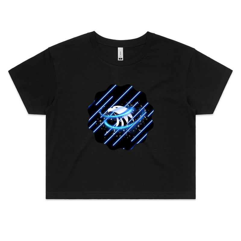 Blue Swirl Eagle AS Colour - Women's Crop Tee Ogo Merch