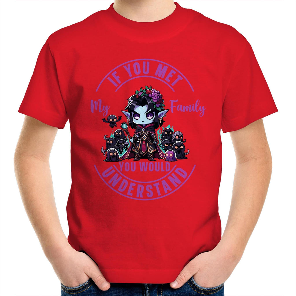 Meet my Family Angry Girl AS Colour Kids Youth T-Shirt Ogo Merch
