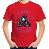 Meet my Family Angry Girl AS Colour Kids Youth T-Shirt Ogo Merch
