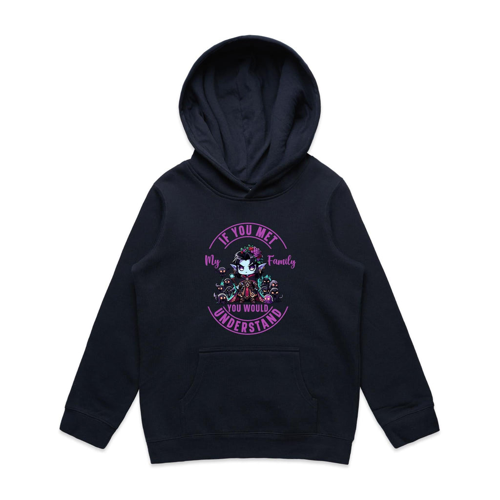 Meet my Family Angry Girl AS Colour - Youth Supply Hood Ogo Merch