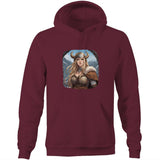 Viking Girl AS Colour Stencil - Pocket Hoodie Sweatshirt Ogo Merch