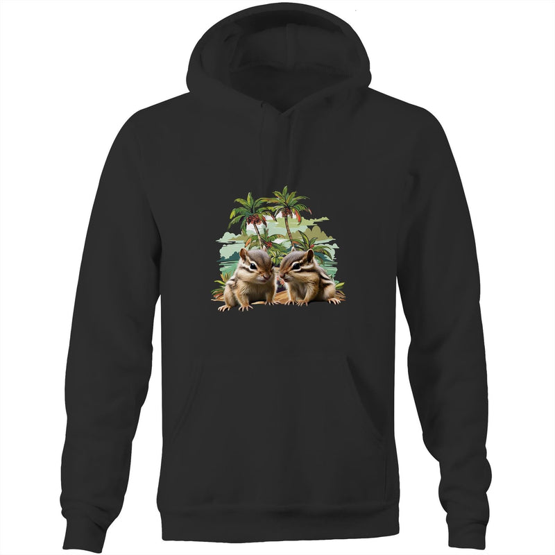 Beach Chipmunks AS Colour Stencil - Pocket Hoodie Sweatshirt Ogo Merch