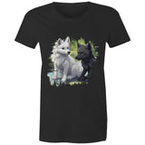Two Wolves AS Colour - Women's Maple Tee Ogo Merch