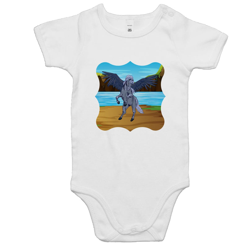 Beach Pegasus AS Colour Mini Me - Baby Onesie Romper Ogo Merch