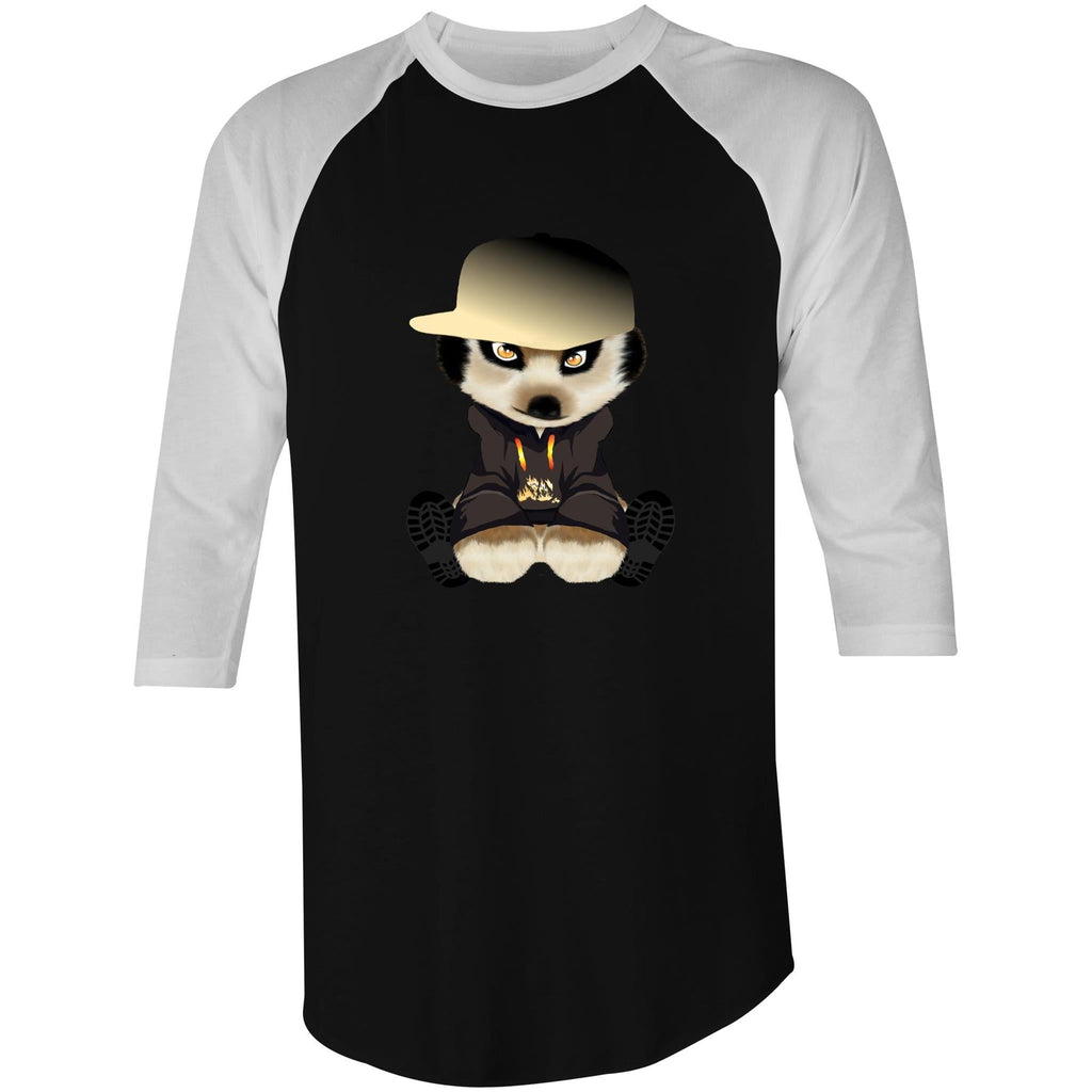 Meerkat in Cap AS Colour Raglan - 3/4 Sleeve T-Shirt Ogo Merch