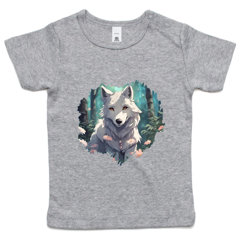 Wolf Print AS Colour Infant Wee Tee Ogo Merch