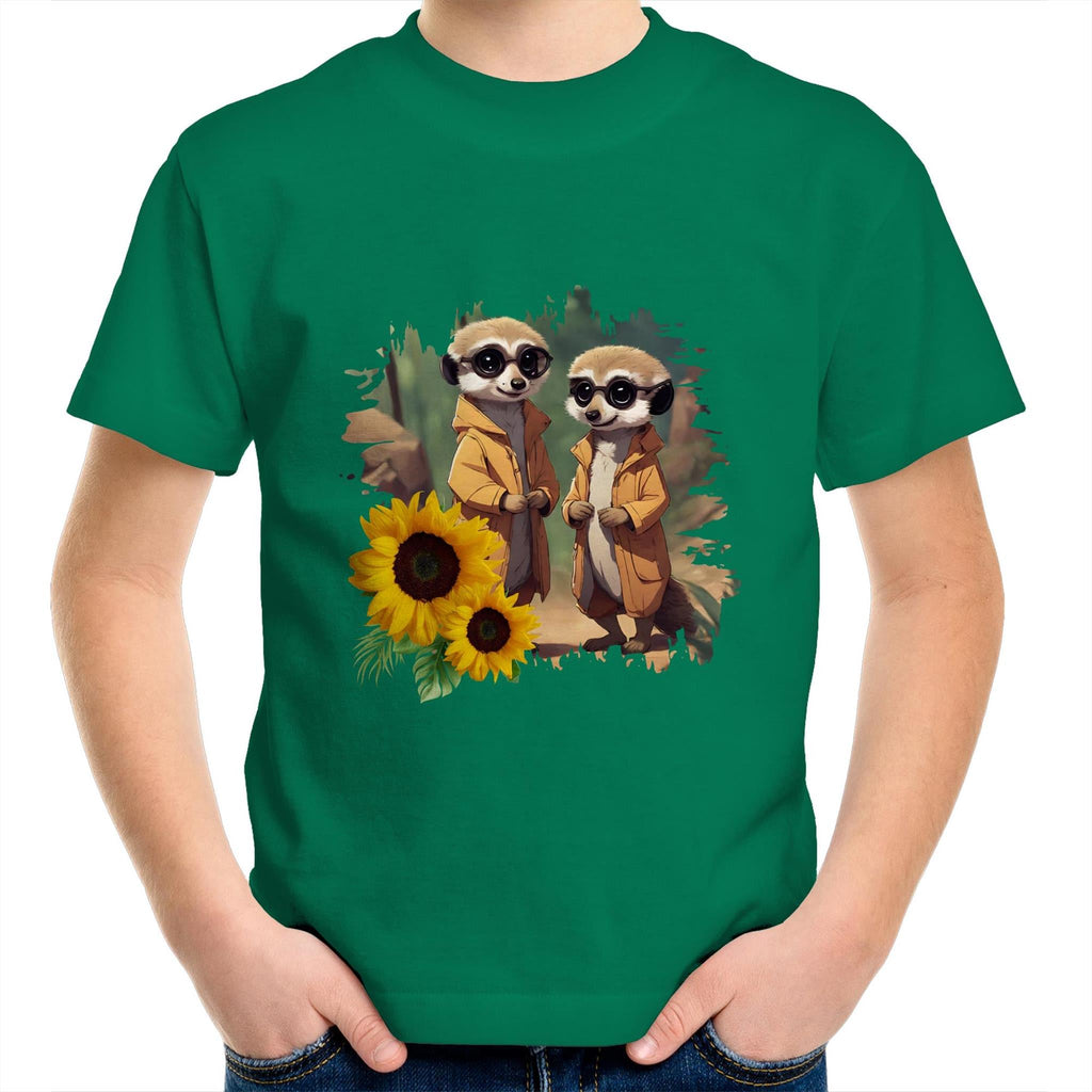 Sunflower Meerkat AS Colour Kids Youth T-Shirt Ogo Merch