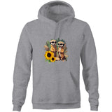 Sunflower Meerkats AS Colour Stencil - Pocket Hoodie Sweatshirt Ogo Merch