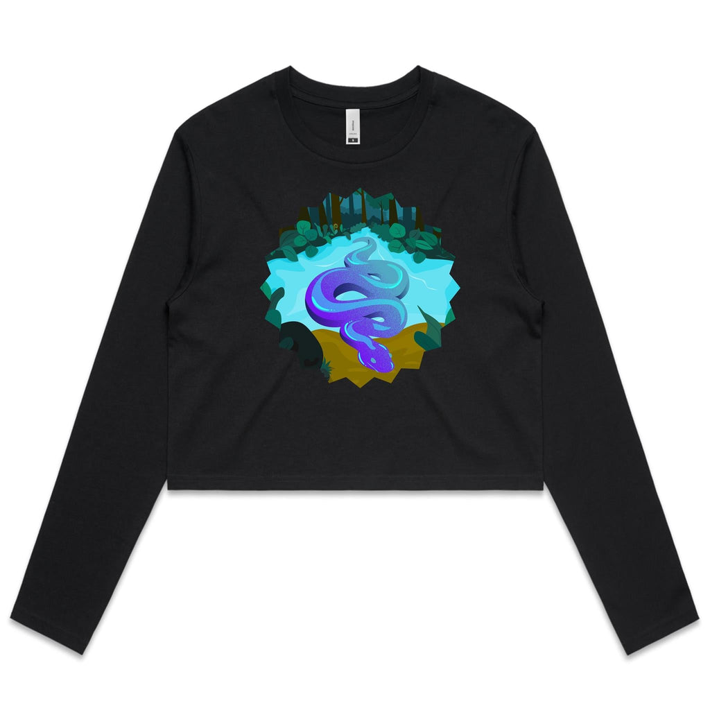 River Snake AS Colour Women's Long Sleeve Crop Tee Ogo Merch
