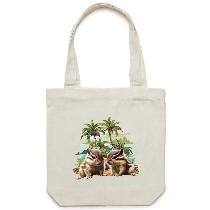 Beach Chipmunks AS Colour - Carrie - Canvas Tote Bag Ogo Merch