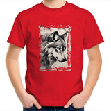 Wolf and Flowers AS Colour Kids Youth TShirt Ogo Merch