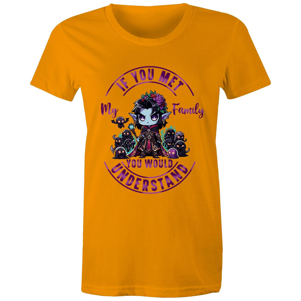 Meet my Family Angry Girl AS Colour - Women's Maple Tee Ogo Merch