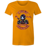 Meet my Family Angry Girl AS Colour - Women's Maple Tee Ogo Merch