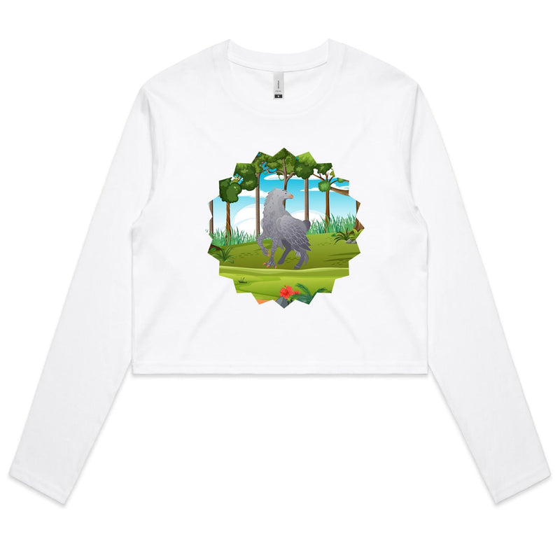 Hippogriff AS Colour Women's Long Sleeve Crop Tee Ogo Merch