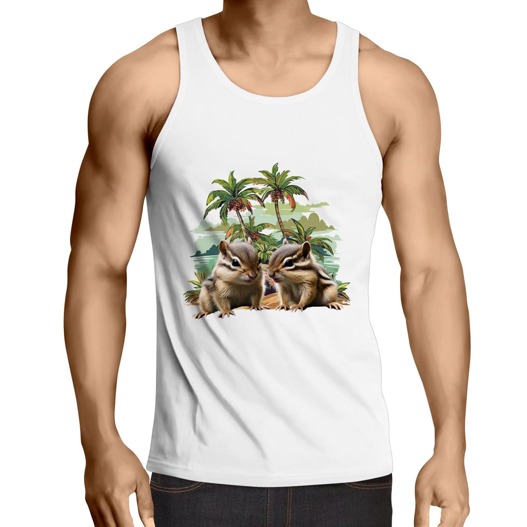 Beach Chipmunks AS Colour Lowdown - Mens Singlet Top Ogo Merch