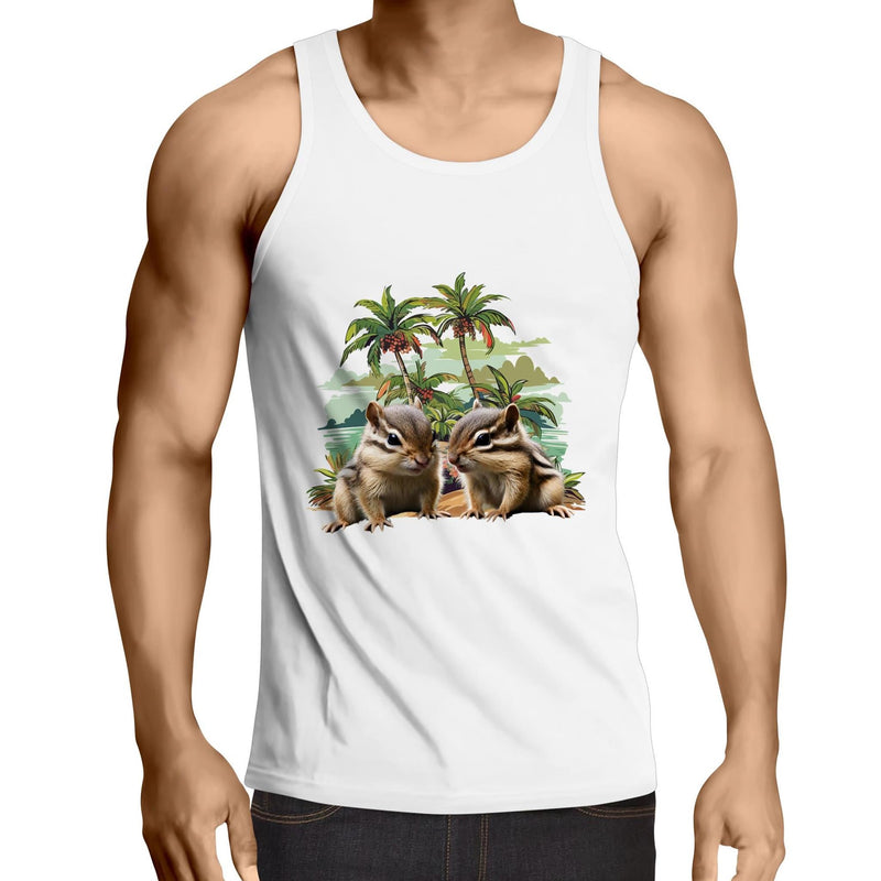 Beach Chipmunks AS Colour Lowdown - Mens Singlet Top Ogo Merch