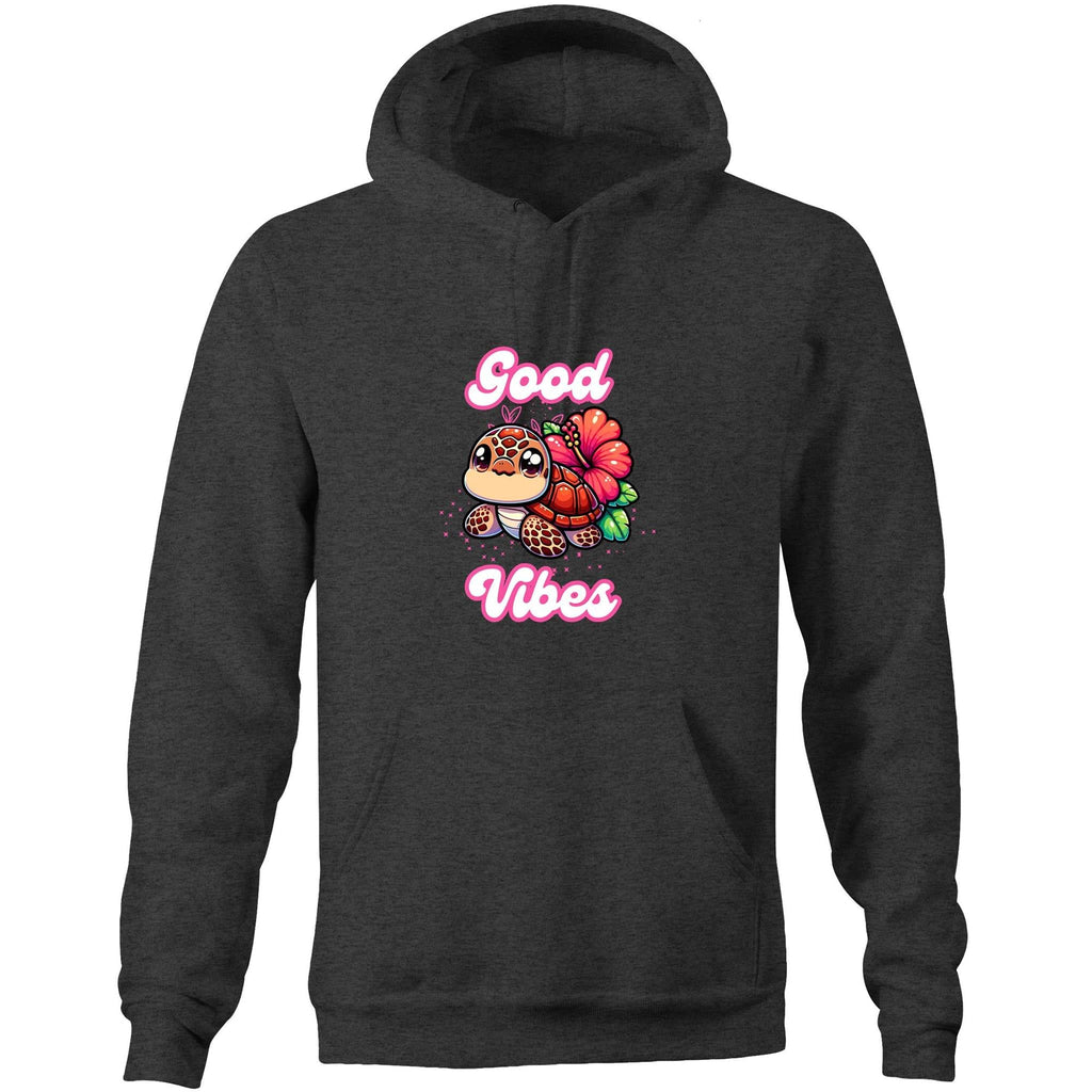 Good Vibes Turtle AS Colour Stencil - Pocket Hoodie Sweatshirt Ogo Merch