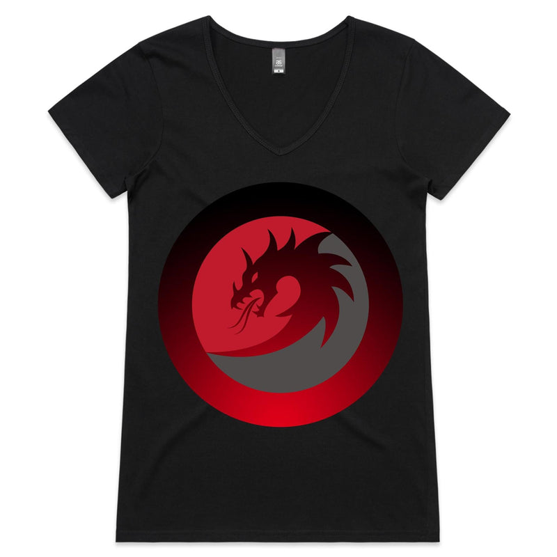 Dragon Shadow AS Colour Bevel Womens VNeck TShirt Ogo Merch