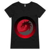 Dragon Shadow AS Colour Bevel Womens VNeck TShirt