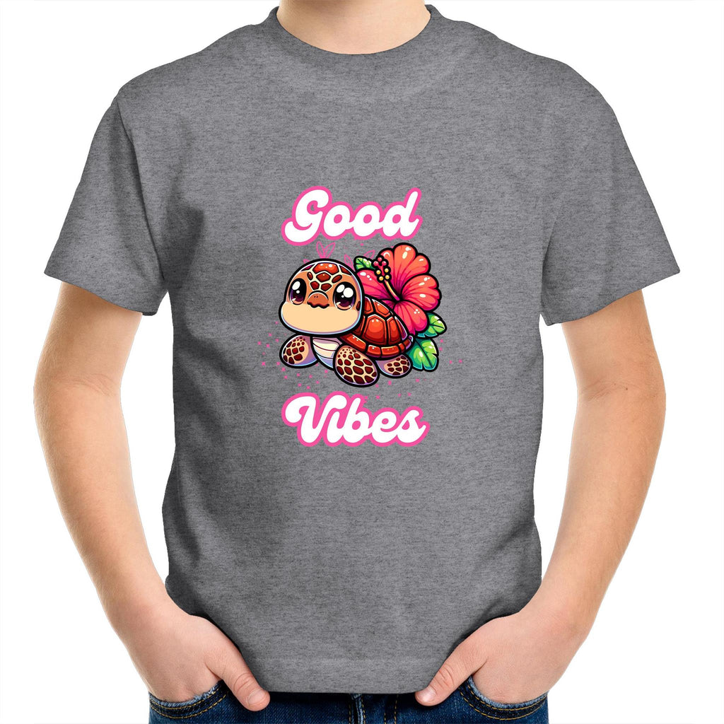 Good Vibes Turtle AS Colour Kids Youth T-Shirt Ogo Merch