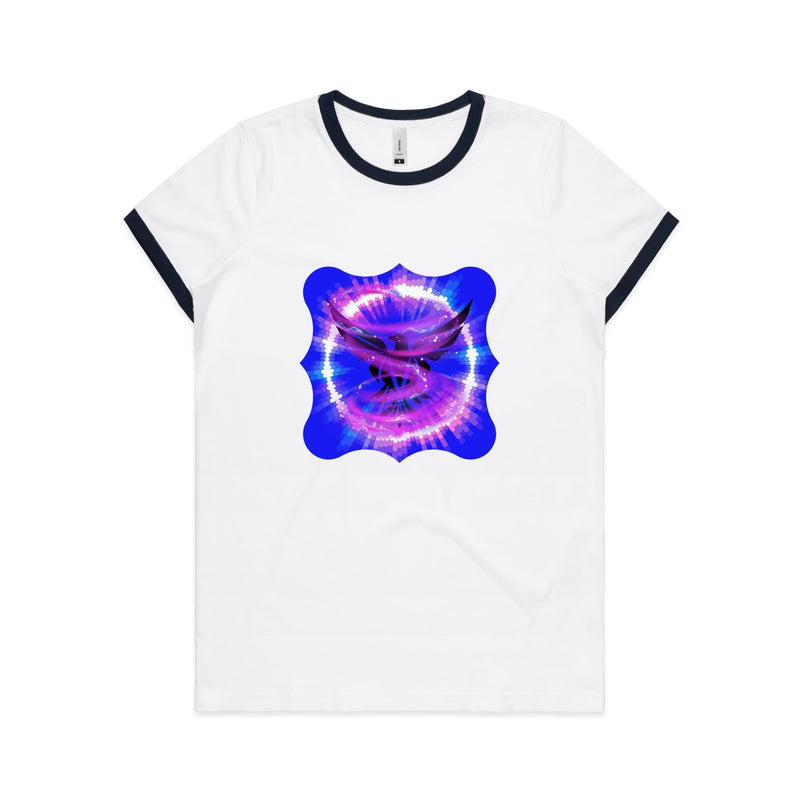 Eagle in Swirl AS Colour Women's Ringer Tee Ogo Merch