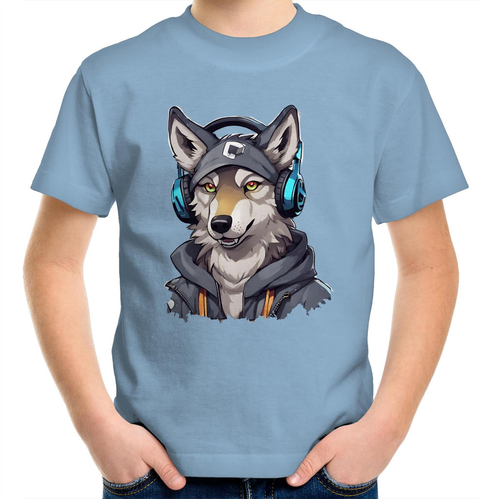 Gaming Wolf AS Colour Kids Youth TShirt Ogo Merch