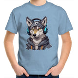 Gaming Wolf AS Colour Kids Youth TShirt Ogo Merch