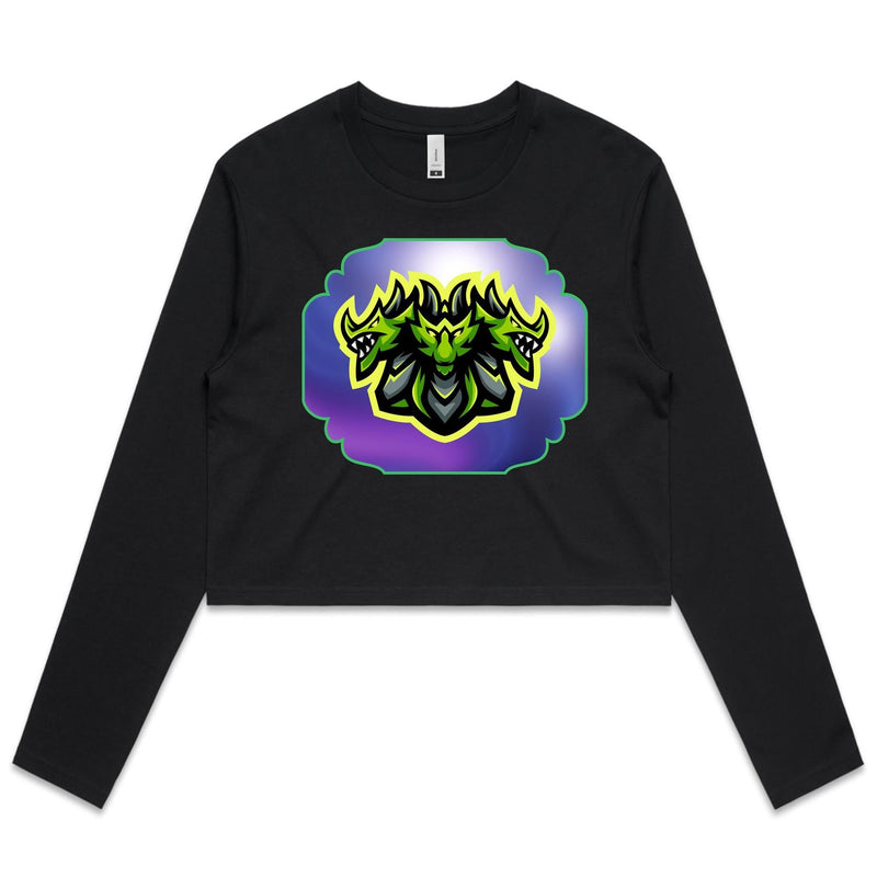 Green Hydra AS Colour Women's Long Sleeve Crop Tee Ogo Merch