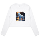 White Wolf AS Colour - Women's Long Sleeve Crop Tee
