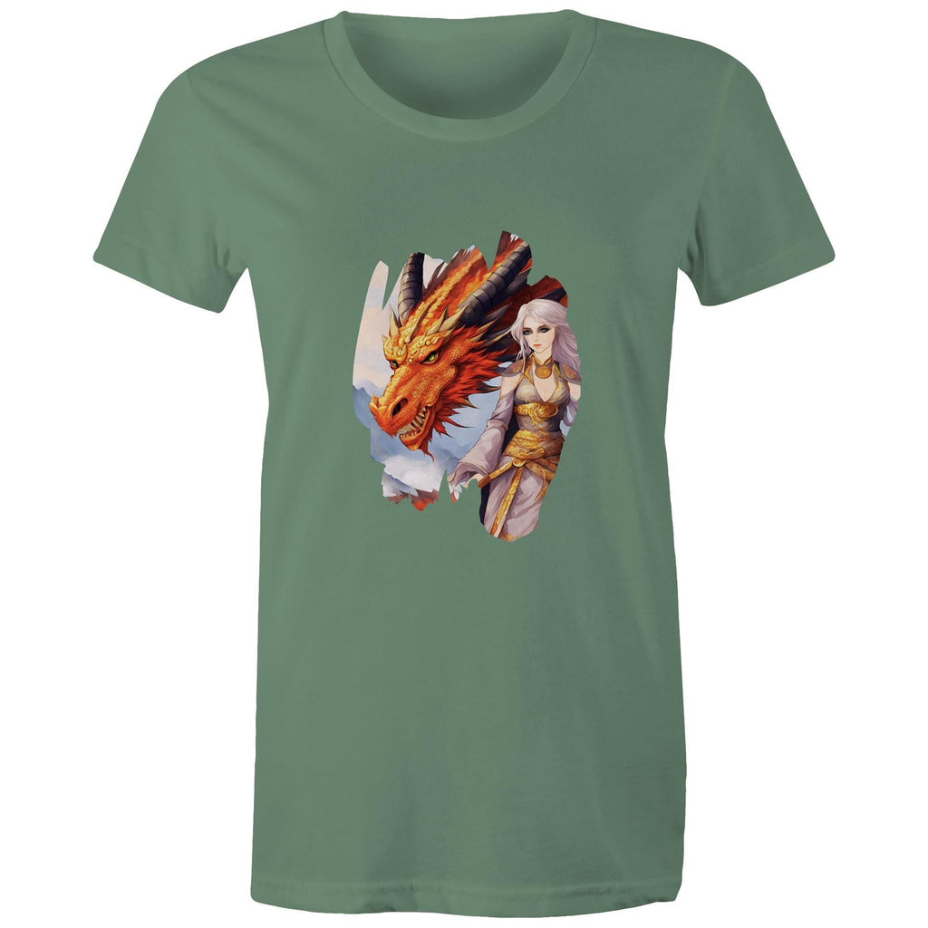 Lady and Pet Dragon AS Colour - Women's Maple Tee Ogo Merch