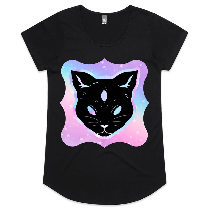 Psychic Cat AS Colour Mali Womens Scoop Neck TShirt Ogo Merch