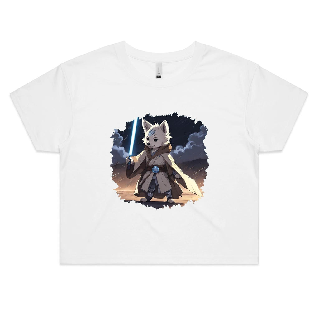 Wolf with Lightsaber AS Colour Women's Crop Tee Ogo Merch