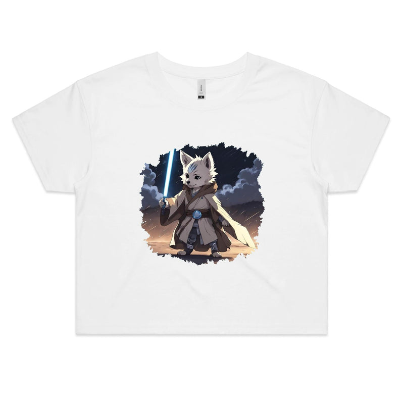 Wolf with Lightsaber AS Colour Women's Crop Tee Ogo Merch