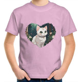 Cat in Heart AS Colour Kids Youth T-Shirt Ogo Merch