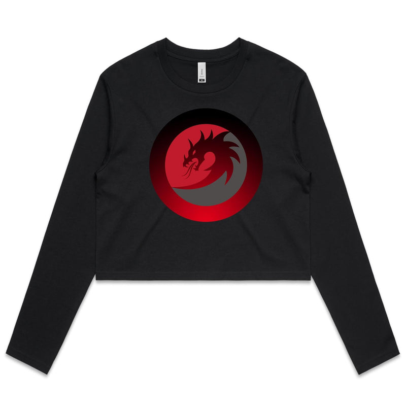 Dragon Shadow AS Colour Women's Long Sleeve Crop Tee Ogo Merch