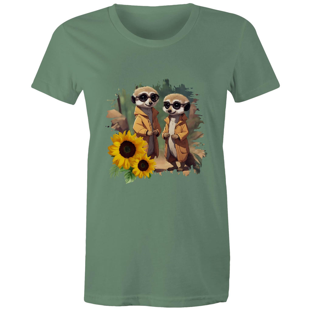Sunflower Meerkats AS Colour - Women's Maple Tee Ogo Merch