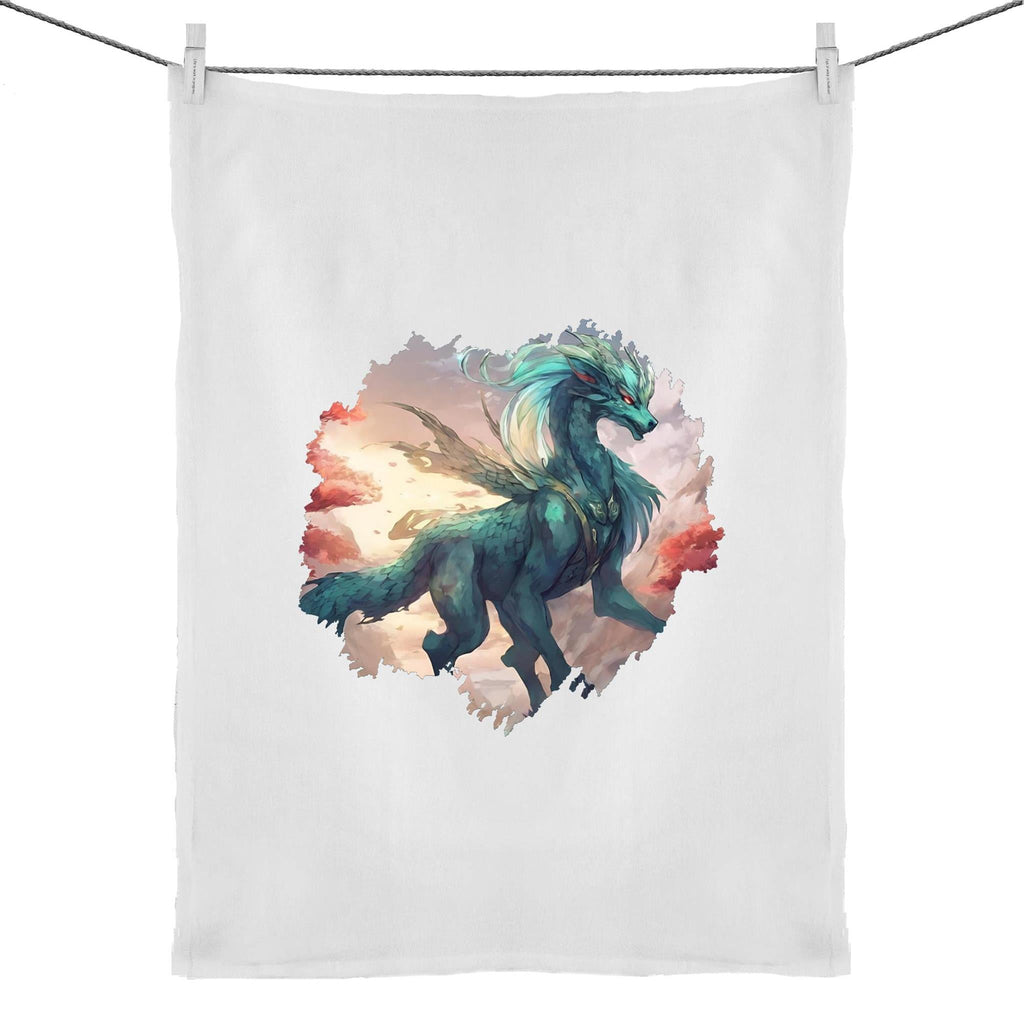 Beautiful Dragon 50% Linen 50% Cotton Tea Towel Ogo Merch