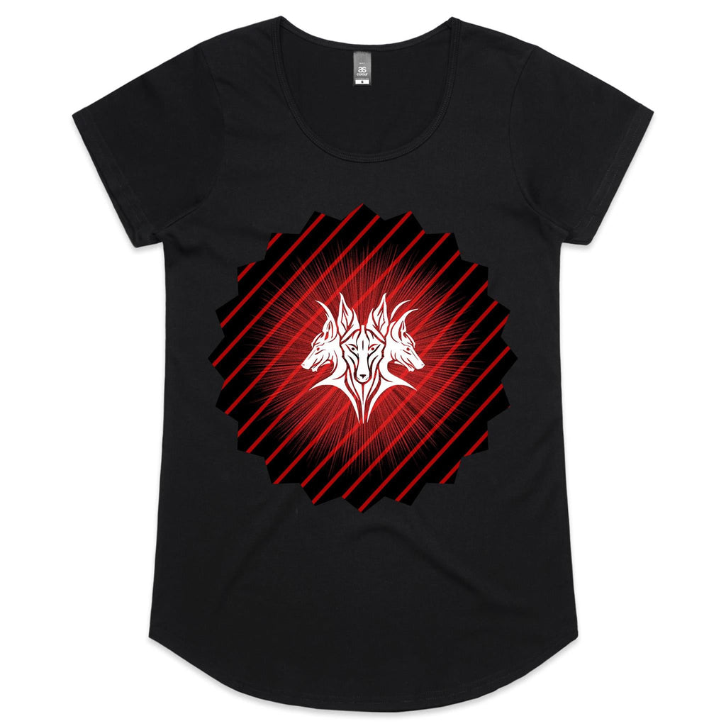 Glowing Cerberus AS Colour Mali Womens Scoop Neck TShirt Ogo Merch