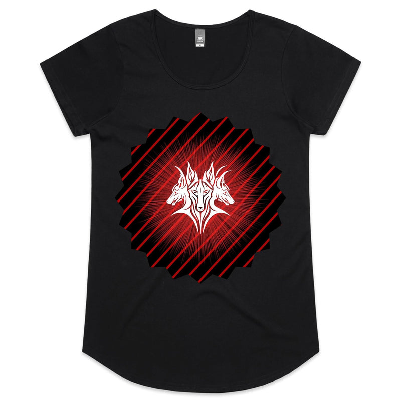 Glowing Cerberus AS Colour Mali Womens Scoop Neck TShirt Ogo Merch