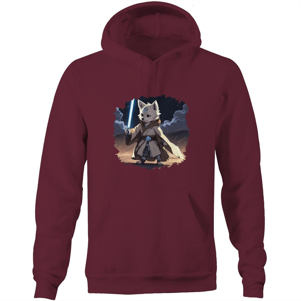 Wolf with Lightsaber AS Colour Stencil Pocket Hoodie Sweatshirt Ogo Merch