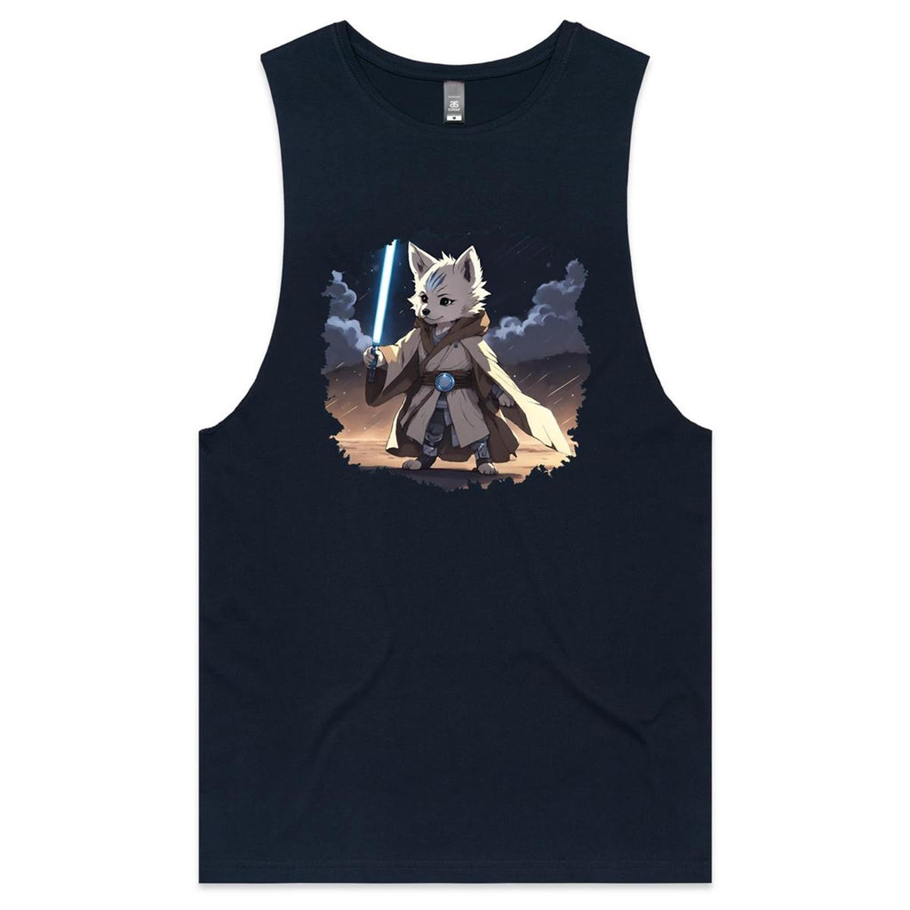 Wolf with Lightsaber AS Colour Barnard Mens Tank Top Tee Ogo Merch