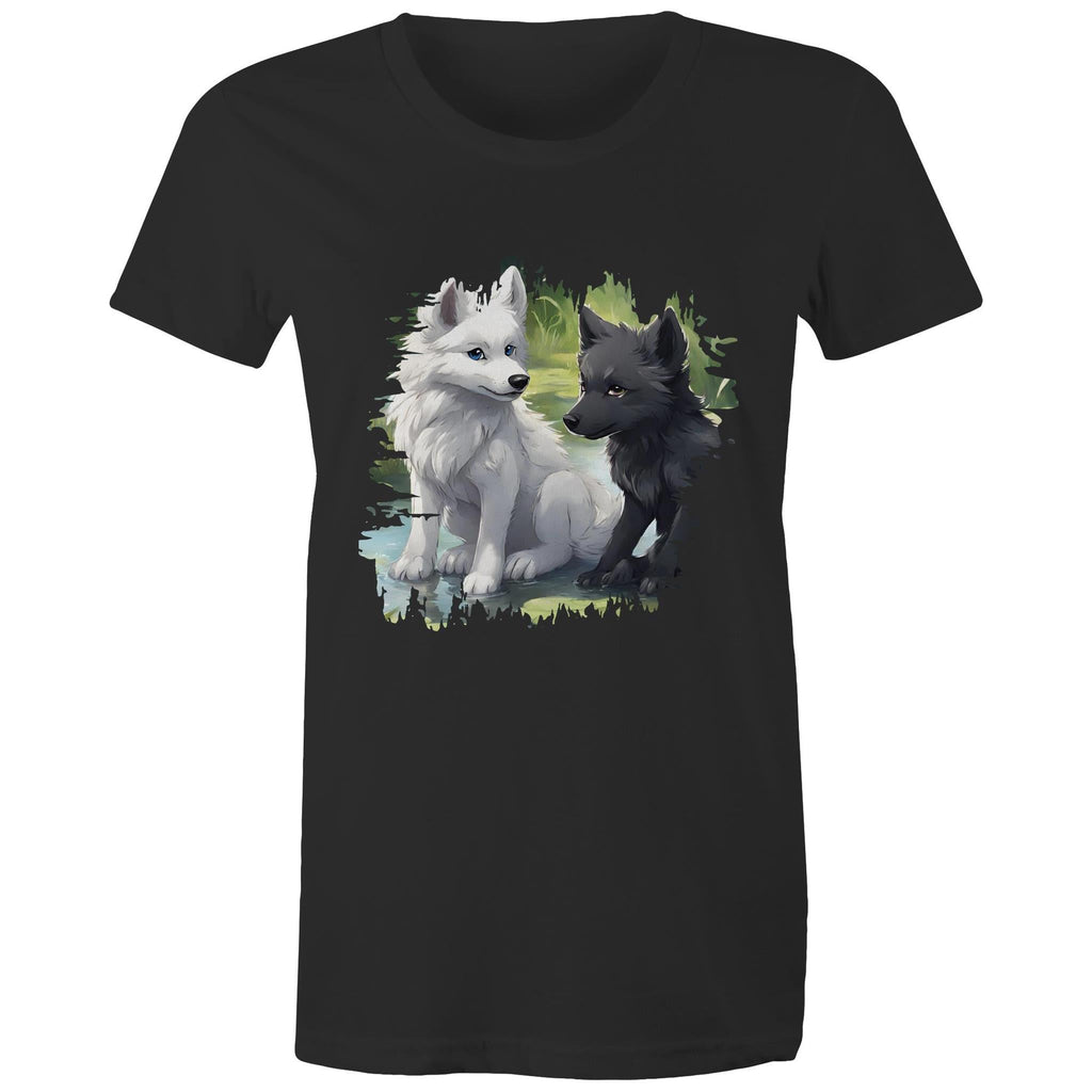 Two Wolves AS Colour - Women's Maple Organic Tee Ogo Merch