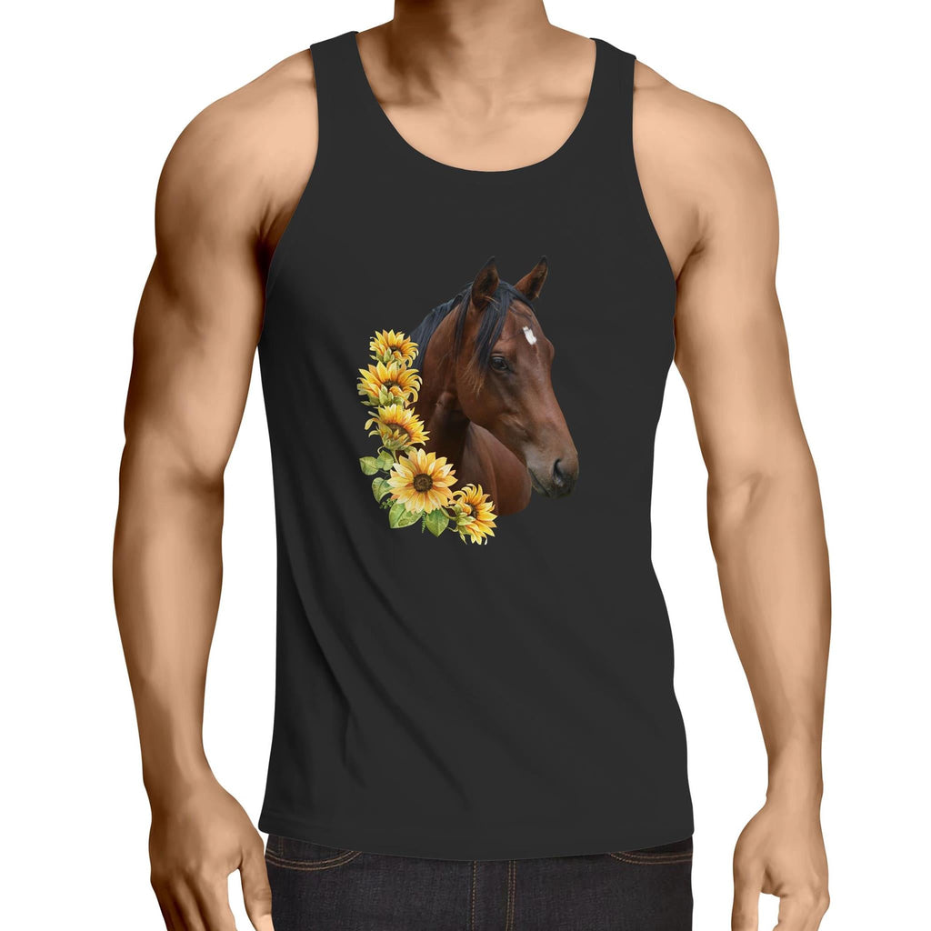 Sunflower Horse AS Colour Lowdown - Mens Singlet Top Ogo Merch