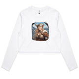 Viking Girl AS Colour - Women's Long Sleeve Crop Tee Ogo Merch