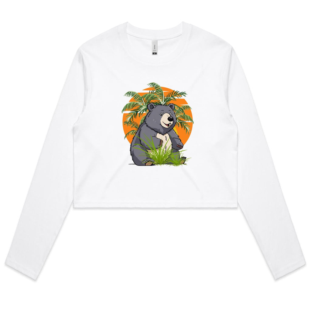 Bear AS Colour - Women's Long Sleeve Crop Tee Ogo Merch