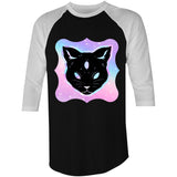 Psychic Cat AS Colour Raglan 3/4 Sleeve TShirt Ogo Merch